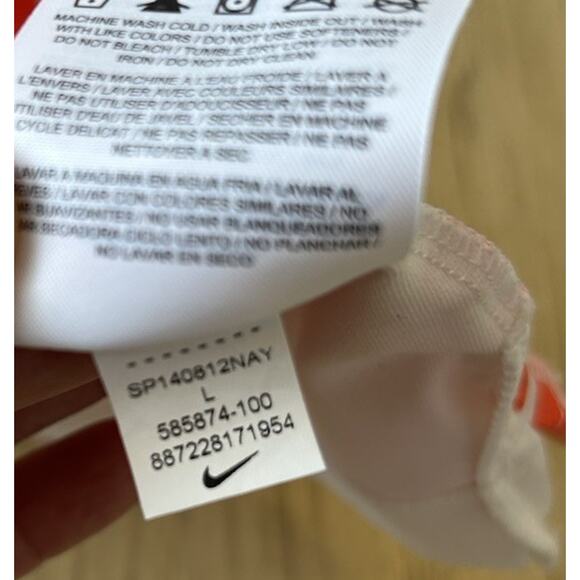 Nike Golf Polo Womens L Orange Striped Retro Tennis Preppy Casual Comfy Sporty - Picture 12 of 13